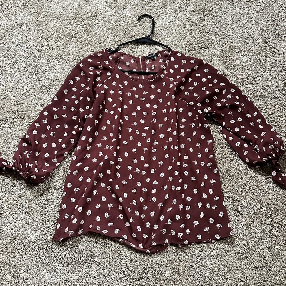Papermoon Burgundy Floral Blouse